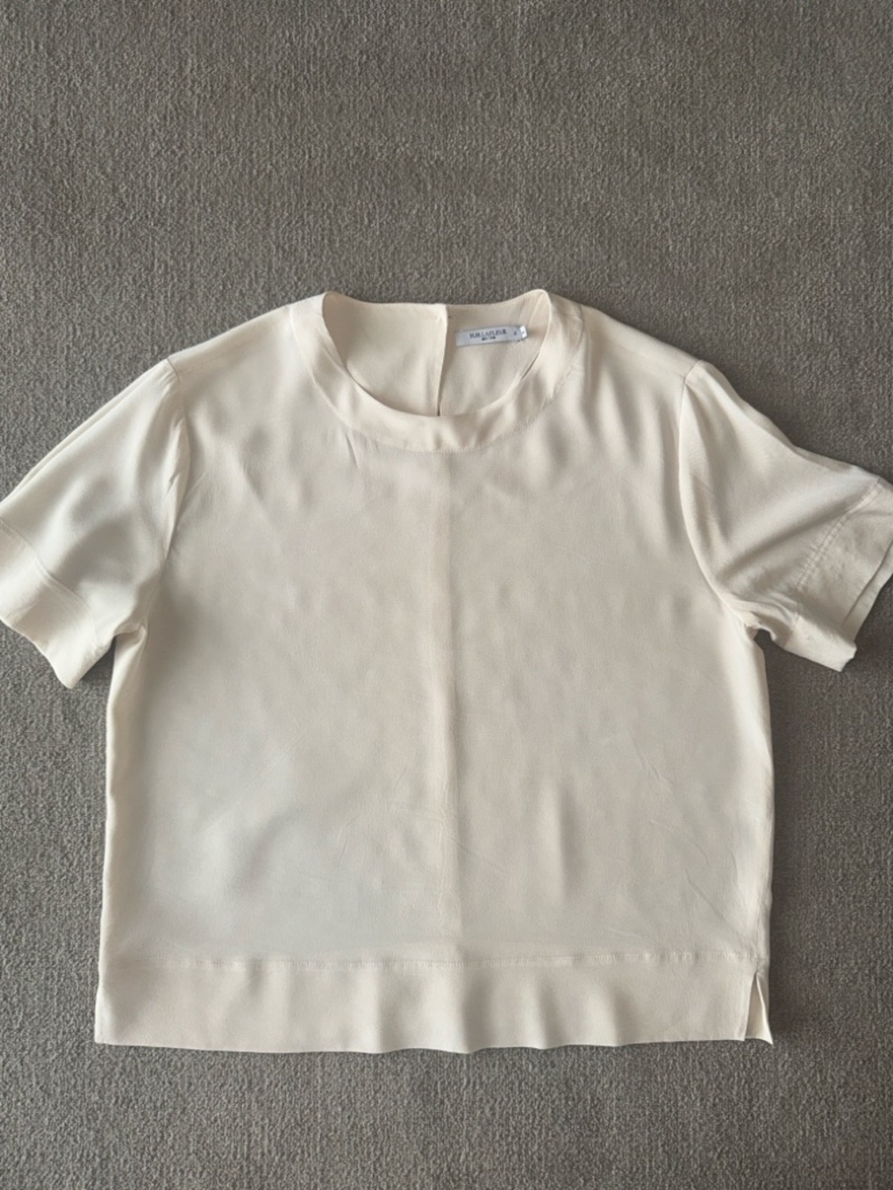 MM LAFLEUR - Boxy 100% Silk Short Sleeve Tee Blouse, Size Small
